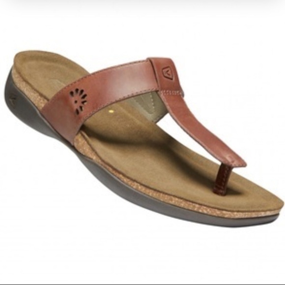 Keen Kaci Anna Brown Leather Cushioned Insole T Strap Sandals - Picture 10 of 10